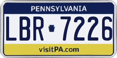 PA license plate LBR7226