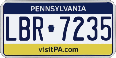 PA license plate LBR7235
