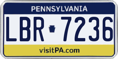 PA license plate LBR7236