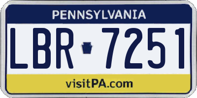 PA license plate LBR7251