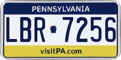 PA license plate LBR7256