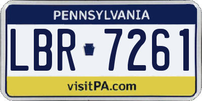 PA license plate LBR7261