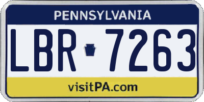 PA license plate LBR7263
