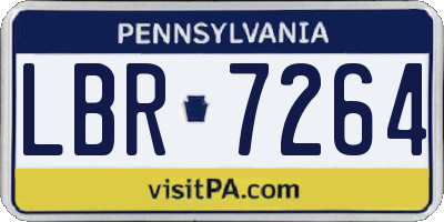 PA license plate LBR7264