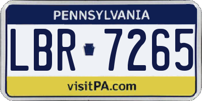 PA license plate LBR7265