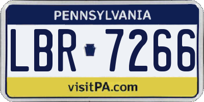PA license plate LBR7266