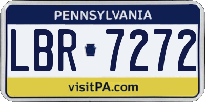 PA license plate LBR7272