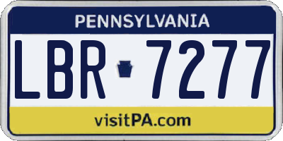 PA license plate LBR7277