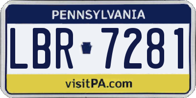 PA license plate LBR7281