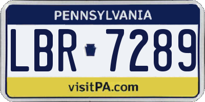 PA license plate LBR7289