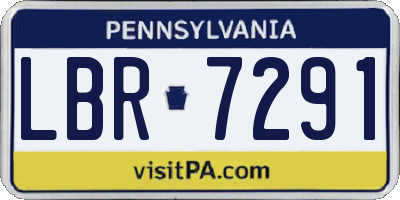 PA license plate LBR7291