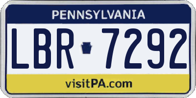 PA license plate LBR7292