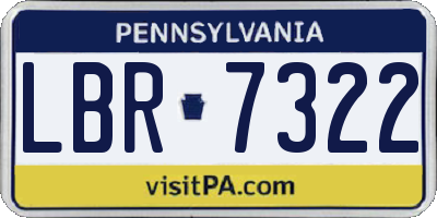 PA license plate LBR7322