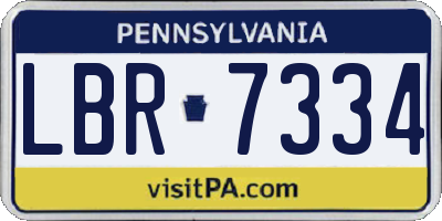 PA license plate LBR7334