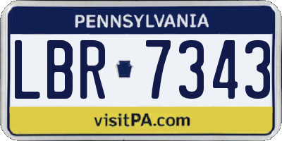 PA license plate LBR7343