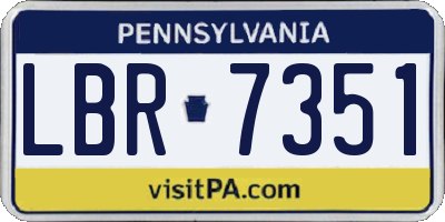 PA license plate LBR7351
