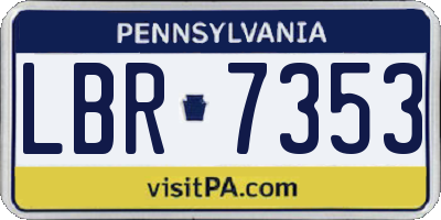 PA license plate LBR7353
