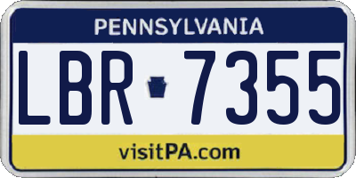 PA license plate LBR7355