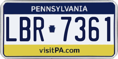 PA license plate LBR7361