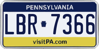 PA license plate LBR7366