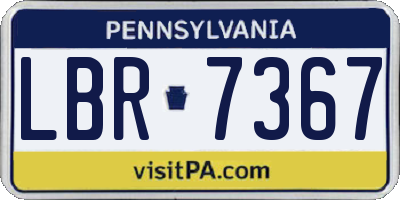PA license plate LBR7367