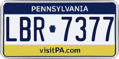 PA license plate LBR7377