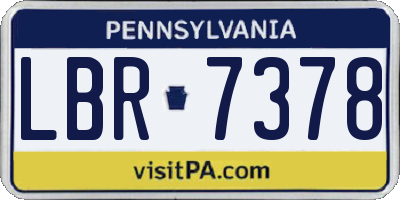 PA license plate LBR7378