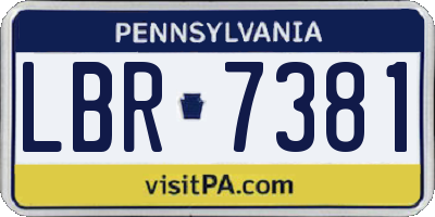 PA license plate LBR7381