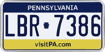 PA license plate LBR7386