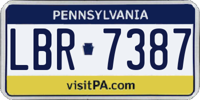 PA license plate LBR7387