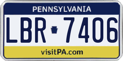 PA license plate LBR7406