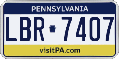 PA license plate LBR7407
