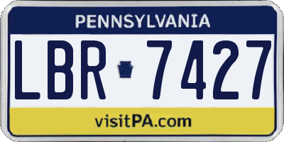 PA license plate LBR7427