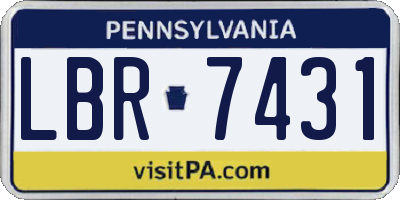 PA license plate LBR7431