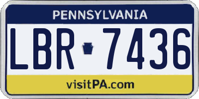 PA license plate LBR7436