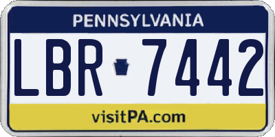 PA license plate LBR7442