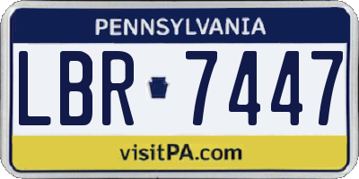 PA license plate LBR7447
