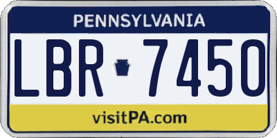 PA license plate LBR7450