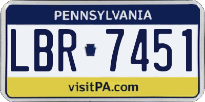 PA license plate LBR7451