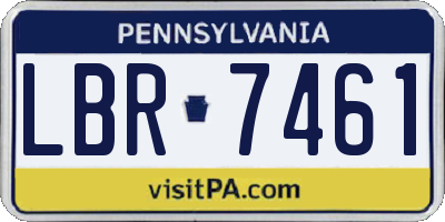 PA license plate LBR7461