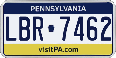 PA license plate LBR7462
