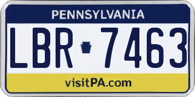 PA license plate LBR7463