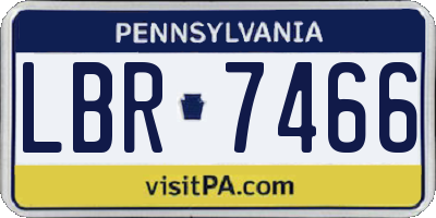PA license plate LBR7466