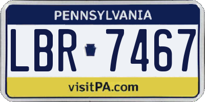 PA license plate LBR7467