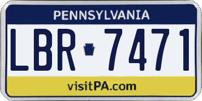 PA license plate LBR7471