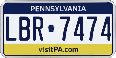PA license plate LBR7474
