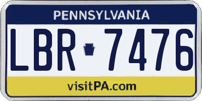 PA license plate LBR7476