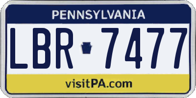 PA license plate LBR7477