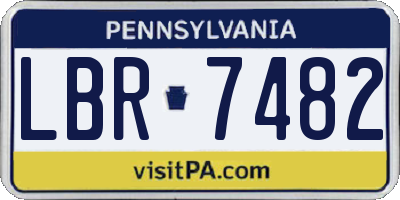 PA license plate LBR7482