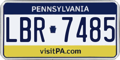 PA license plate LBR7485